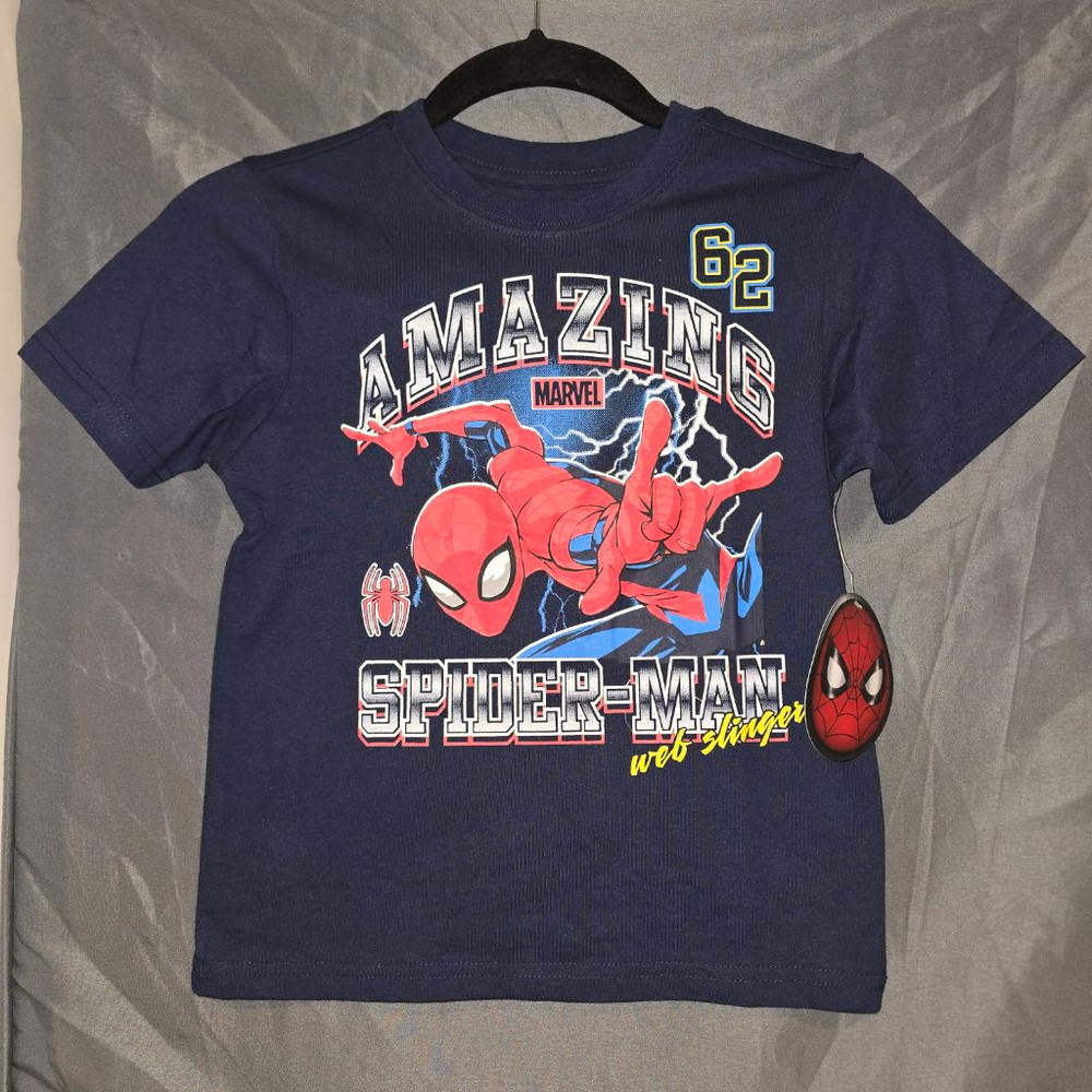Kids Marvel Spider-Man T-Shirt Navy/Red Size 6